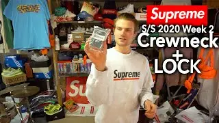 Lock & Key от Supreme, весна-лето 2020, неделя 2 + пепельно-серый, подчёркнутый логотип, круглый вырез