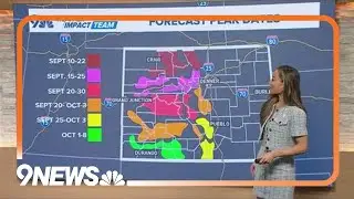 Average dates of peak fall foliage in Colorado