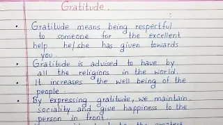 Write a short essay on Gratitude | 10 lines on Gratitude | Essay Writing | English