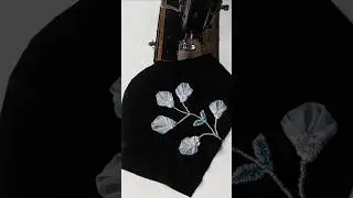 Most viral velvet hand embroidery sleeves design #handembroidery #flowerembroiderydesign #ytshorts