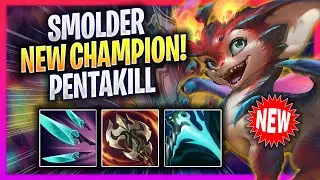KOREAN CHALLENGER FIRST PENTAKILL WITH SMOLDER! - Korean Challenger Plays Smolder ADC vs Lucian!