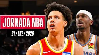 &iexcl;INCRE&Iacute;BLE doble-doble de Jalen Johnson! | Resultados Jornada NBA (21/enero/2026)