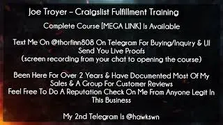Joe Troyer course  - Craigslist Fulfillment Training download