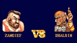Street Fighter II SNES - Zangief vs. Dhalsim - Hardest Setting