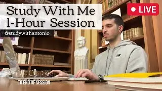 Study With Me LIVE, Italian Library Ambience, 1 Hour - Study With Antonio, 60-Minute Session