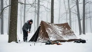 Extreme Off-Grid Winter Survival | Hot Tent in &minus;71&deg;C Blizzard