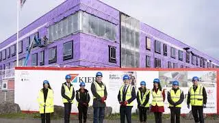 The construction of Fitzalan High School | Gwaith adeiladu ar adeilad newydd Ysgol Uwchradd Fitzalan