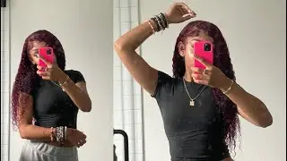 hair vlog: quick and easy pre-colored burgundy install | julia hair