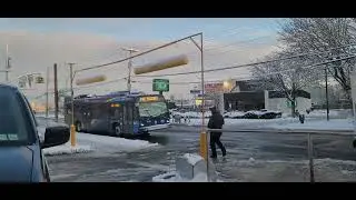 2010 Next Gen #4666 and 2022 Nova LFS #8758 on the Q38 buses at Fresh Pond Rd Metropolitan Av