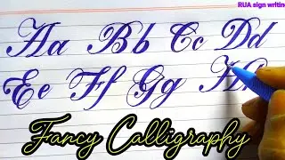 How to write- in Fancy Calligraphy writing AtoZ Capital and small letters