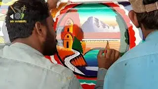 How truck artist make beautiful paintings complete video Traditional truck art