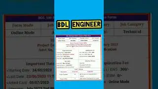 bdl  engineer vacancy 2023 #bdl #shorts
