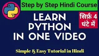 Python Tutorial in Hindi | Learn Python in Hindi | Python Full Course in Hindi | Python Tutorial