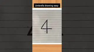 Umbrella drawing easy with number 4🥰🥰#shorts