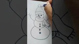 Christmas Snowman Drawing.. #shorts