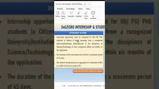 DoS/ISRO Internship/Project Trainee 2024 / Government Job