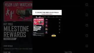 Free Gloo wall in 450k live watching milestone rewards in Free Fire #shorts