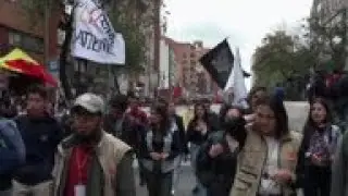 Clashes at anti-police violence rally in Bogota