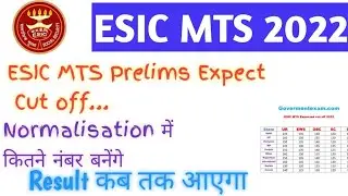 ESIC Mts Expected Cutoff 2022 | Esic mts prelims Cutoff 2022