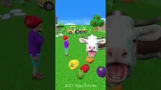 Scary Teacher Feed Capsicum 🫑🟡🔴🟢 to Funny Cow 🐄 #cartoon  #shorts #scaryteacher3d #funny #comedy