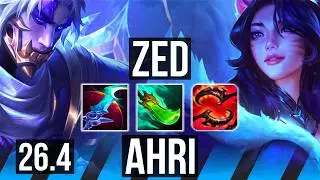 ZED vs AHRI (MID) | Good KDA: 16/2/8 | KR Master | 26.4