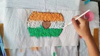 3D Tissue Art for Republic Day 🎨|DIY Textured Tricolor: Republic Day MDF Art 🇮🇳#viral #shorts