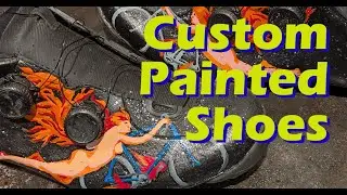 Custom painted cycling shoes