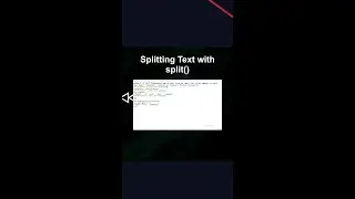 Splitting Text with split() #ai #artificialintelligence #machinelearning #aiagent Splitting Text