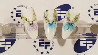 Aquarelle flower nail art tutorial watercolour