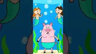 Peppa the Silly Mermaid 🧜&zwj;♀️😂 | Pool Fantasy Gone Wrong | HappyPig Cartoon #shorts