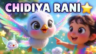 Chidiya Rani 🐦 | Cute Girl  #nurseryrhymes #cartoon #learning #kids #kidssong #kidslearning