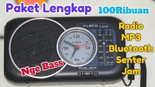 Super Lengkap Radio Gleco F-323B (FM, AM, SW, Bluetooth, MP3, Jam, Senter)