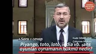 1 Soru 1 Cevap  23-Piyango, toto, loto, iddia vb. şans oyunları oynamanın h&uuml;km&uuml; nedir?