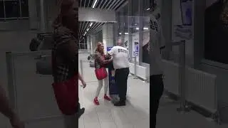 Moment passenger SOBS after being stopped from boarding plane