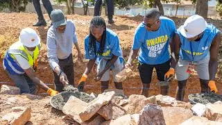 President Kagame, Masai Ujiri together with over 200 Giants of Africa youth participate in Umuganda