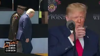 Trump Struggles w/ Ramps & Water at West Point
