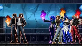KOF MUGEN Kyo Kusanagi XV VS KOF Battle IQ Team