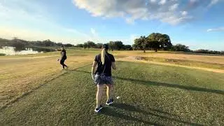 Kerri and Nicole on the 18th tee box MetroWest Golf Club Orlando, Florida 