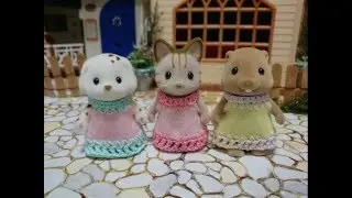 フェルトとレース糸のワンピース シルバニアファミリー