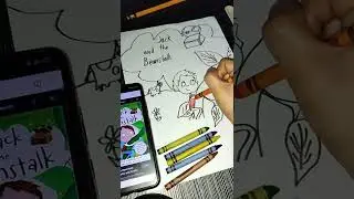 Drawing and coloring the Front Cover of my favorite story book | Jack and the Beanstalk