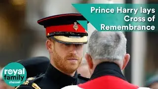 Prince Harry lays Cross of Remembrance at Westminster Abbey