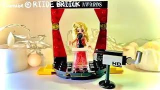 🟥👠🌟⭐girl brick red carpet set(dress,curtain wall,photo zone and camera)how to make block doll 🎙️