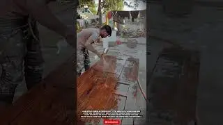 the process of applying varnish or varnish using a paint spray gun #toolmancrew #tools #workers