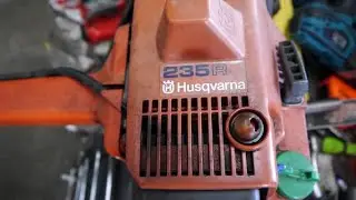 #RPGarażowo. Przegląd Husqvarny 235r. Odpala, gaśnie, brak mocy. Stan cylindra, pomiar kompresji.
