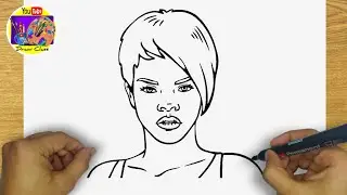HOW TO DRAW RIHANNA | STEP BY STEP | DRAWING RIHANNA EASY