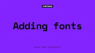 Adding Fonts to a Collection