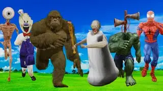 Stop Sign Head vs Huggy Wuggy vs Ice Scream Man vs Long Legs vs Siren Head Devil vs Spiderman