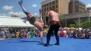 3 Piece Combo: Pele Kick🦵🏽, German Suplex🇩🇪, Gut-Wrench Suplex🤮 @FreelanceUnderGround 7.22.23 #wwe 