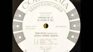 Mozart Symphony No 29  Bruno Walter Columbia Symphony Orchestra