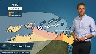 Severe Weather Update: tropical low intensifies north of Northern Territory, 8 January 2020